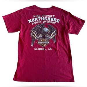 HARLEY-DAVIDSON Red Eagle T-Shirt MIKE BRUNO'S NORTHSHORE SLIDELL, LA Moto Sz L